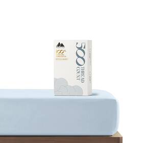 Mayfair Linen 904429514396 Queen Size Fitted Sheet Only - 100% Cotton 500 Thread Count Deep Pocket