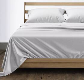 Co-50tc-q0-silver Mayfair Linen 500 Thread Count Cotton Sheet Silver Queen Sheets Set 4-piece Long-staple Co