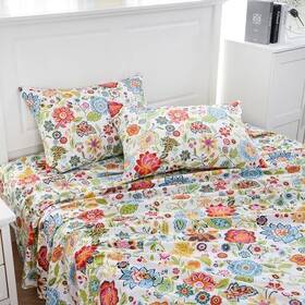 Meishang 753326728195 King Size Sheet Set - Ultra Soft Brushed Microfiber Floral Printed Bed