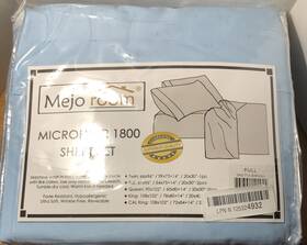 Mejo Room 762360122944 4 Pc Full Bed Sheet Set Comfort Microfiber Deep Pocket 1800 Count Blue