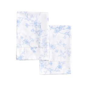 Melange Home 687145117895 Printed Design Cotton Collection 400tc Hemstitch Light Blue