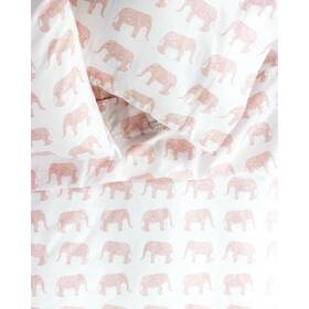 Melange Home 687145226627 400 Thread Count Elephants Embroidered Sheet Set - 4 Color