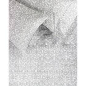 Melange Home 687145929290 Printed Design Cotton Collection 400tc Grey Lotus Bed Sheet Queen