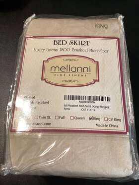 115-19 Mellanni New Fine Lines Wrinkle Resistant Pleated 15 Inch Drop White King Bed Skirt