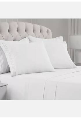 Mellanni 810038070780 Bed Sheet Set 1800 Brushed Microfiber 4 Pcs Wrinkle Resistant White Mellanni 810038070780 Bed Sheet Set 1800 Brushed Microfiber 4 Pcs Wrinkle Resistant White