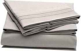 Synchkg064376 Mellanni Sheets Set - 4 Pc Iconic Collection Bedding And Queen 1364 Light Gray