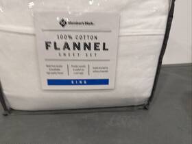 Members Mark 078742096292 100% Cotton 6 Piece Flannel Sheet New Set King White
