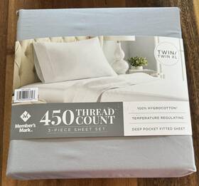 Members Mark 193968203627 450-thread-count Twin/twin Xl Sheet 3pc Set Soft Silver Gray Members Mark 193968203627 450-thread-count Twin/twin Xl Sheet 3pc Set Soft Silver Gray