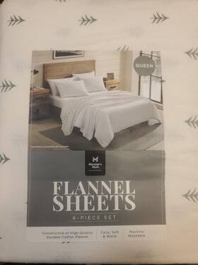 Members Mark 193968285555 6 Piece High Quality Durable Flannel Sheet Set Cozy Soft Warm Q