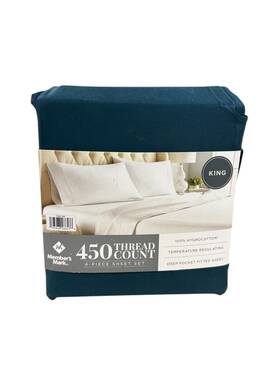Members Mark 193968286576 450 Thread Count 4 Pc Sheet Set King Dark Teal