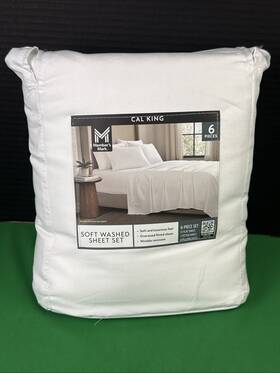 Members Mark 193968350253 Soft Washed Sheet Set Cal King White