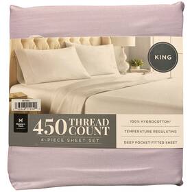 990009356 Members Mark 450 Thread Count Solid 4 Piece Sheet Set Wisteria King