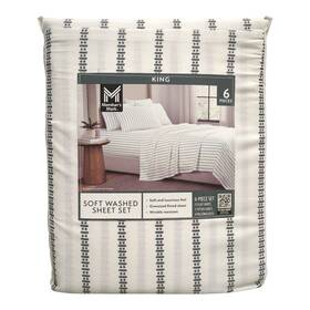 193968298913-p Members Mark Cl Soft Washed Recycled Microfiber 6-piece Sheet Set King Denver