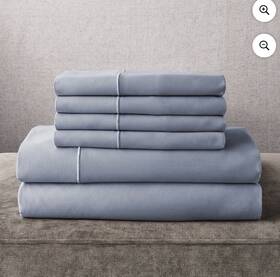 Members Mark Ic1000qnsdaw Member S 1000tc Egyptian Cotton Sheet Set Queen Hotel Premier Blue Crest