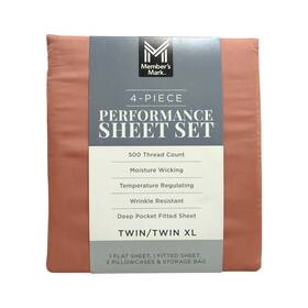 193968298708-p Members Mark Ny 500 Thread Count 4 Piece Performance Sheet Set Twin/twin Xl