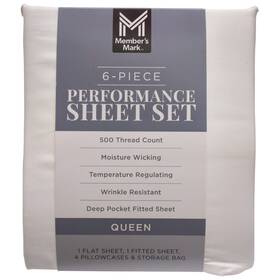 193968389529-p Members Mark Ny 500 Thread-count Performance Sheet Set 6 Piece Queen Arctic 193968389529-p Members Mark Ny 500 Thread-count Performance Sheet Set 6 Piece Queen Arctic