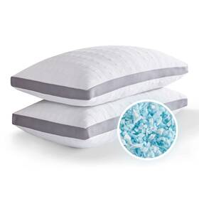 Meoflaw 735626926723 Cooling Pillows Queen Size Set Of 2 Shredded Pack Plaid