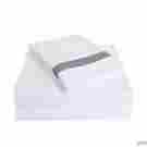 Mf3000flsh Luxor Treasures Full Solid White Executive 3000 W Black Embroidery Peaks Microfiber Sheet Set