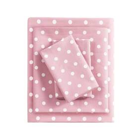 52002155 Mi Zone Queen Polka Dot Printed Cotton Sheet Set Pink