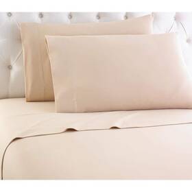 Micro Flannel 718498145096 Full Size Deep Pocket Sheet Set Polyester Classic Beige 4-piece