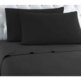 Micro Flannel 718498202812 Sheet Set California King Deep Pocket Solid Color Charcoal 4-piece