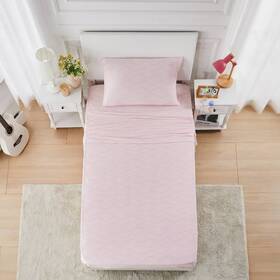 93611161 Mingled Threads Prism Twin Pink/blue Wave Grid Jersey Sheet Set