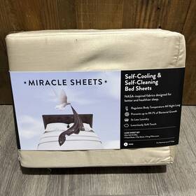 11940-kg-wh Miracle Sheets Luxe 4 Pcs Sheet Set King Beige Tan Anti-microbial Silver Infused