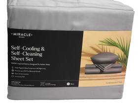 12858-qn-gr-2 Miracle Made Self-cooling And Cleaning Sheet Set Extra Luxe Soft Silky Queen Grey