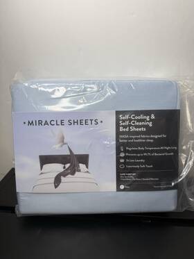 11942-fl-sb Miracle Made Self Cooling And Cleaning Sheet Set Full Sky Blue