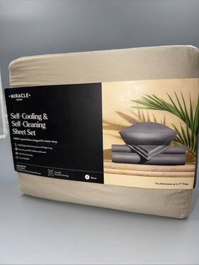 11947-qn-sn-2 Miracle Made Sheet Set Luxe Self-cooling Self-cleaning Sateen Sand -queen- Nwt