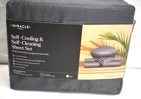 12836-kg-cl-2 Miracle Made Self-cooling And Cleaning Sheet Set Extra Luxe King Size Gray