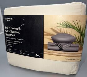 12954-ssl-kg-ivy-2 Miracle Made Sheet Set King Luxe Self-cooling Self-cleaning -ivory- Nwt