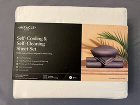 Miracle Made 850025550437 Self-cooling And Cleaning Sheet Set Extra Luxe Soft Silky Queen White Miracle Made 850025550437 Self-cooling And Cleaning Sheet Set Extra Luxe Soft Silky Queen White