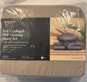 Miracle Made 850025551595 Self Cooling And Cleaning Sheet Set King Stone