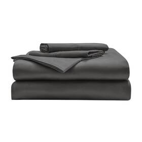 Miracle Made 850044028726 Luxe Cooling Bed Sheets - Charcoal 4 Piece Silver Infused 300-thread-coun
