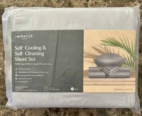 Miracle Made 878848601075 Sateen Luxe Cooling Bed Sheets Queen 4 Piece