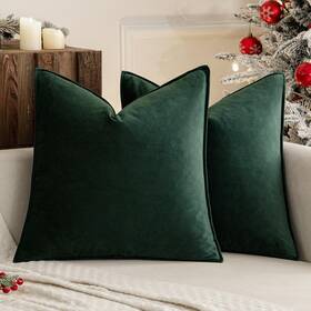Miulee 784237103252 Pack Of 2 Christmas Decorative Velvet Throw Pillow Cover Soft Army Gre
