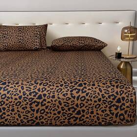 Mn002 Mixinni 100% Soft Microfiber Leopard Pattern Fitted Sheet Bed Set 15 Inch D Mn002 Mixinni 100% Soft Microfiber Leopard Pattern Fitted Sheet Bed Set 15 Inch D