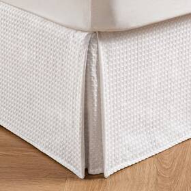 Wwbs-01-wht-q Miye Pleated Waffle Weave Bed Skirt Tailored Dust Cal King - 14 Inch Drop White Wwbs-01-wht-q Miye Pleated Waffle Weave Bed Skirt Tailored Dust Cal King - 14 Inch Drop White