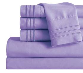 Mocassi-1800-6pc-queen-lilac Mocassi Queen Sheet Set - Luxury Hotel 1800 Premier Bedding Sheets And Pillowcases Ul