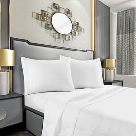 Mocassi-1800-queen-white Mocassi Queen Sheet Set - Luxury Hotel 1800 Premier Bedding Sheets And Pillowcases Ul