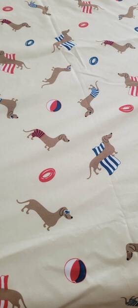102125-tbgwb3 Modern Southern Home Dachshund Wiener Dog King Flat Sheet Only Summer Beach Dogs