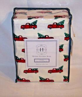 Rn31104 Modern Southern Home Twin/twin Xl Flannel Sheet Set Holiday Trucks Rn31104 Modern Southern Home Twin/twin Xl Flannel Sheet Set Holiday Trucks