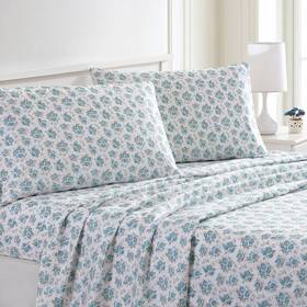 1prtmfse-frr-fl Modern Threads Printed 4-piece Extra Soft Bedding Full 15 Light Blue Roses