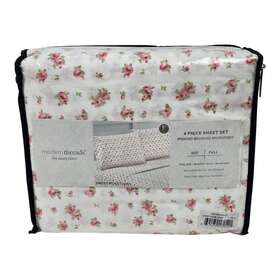 Modern Threads 645470170541 Soft Microfiber Rose Printed Sheets Luxury Full Size 4pcs Set New