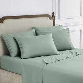 Modern Threads 645470403274 6-piece Bed Sheet Set - Deep Pocket Soft Brushed Microfiber Sheets Cool And B