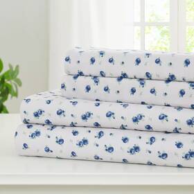 92806361 Modern Threads Floral Print Ultra Soft Microfiber Sheet Set Queen