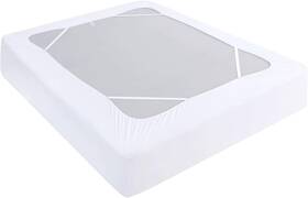 Moonsea 791533885980 Box Spring Cover Queen Size Elastic Fabric Wrap Around 4 Sides White