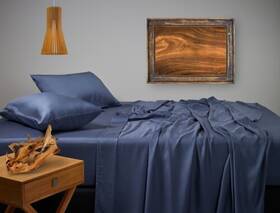 F0186kng8 Moonshadow Silky Touch Sheet Set Indigo - Split King