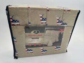 Mossy Oak 894190099977 Sheet Set King Size Patriotic Deer Usa Pattern Nature Cabin 6 Pc New